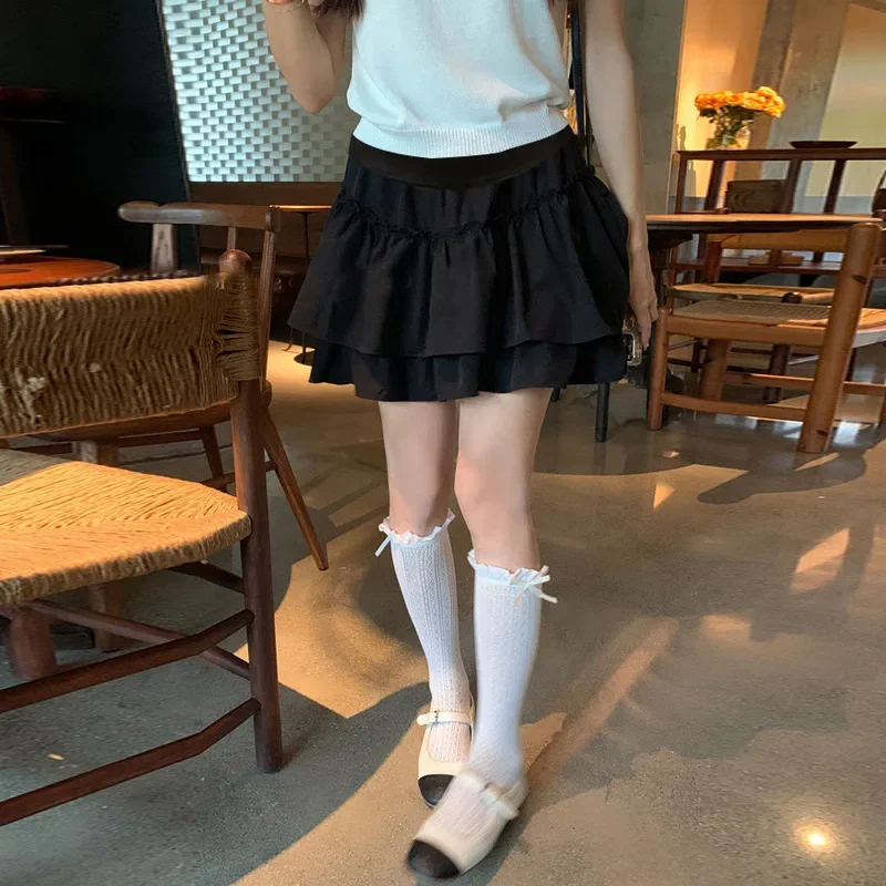 Maternity Summer Fairy Tale Sweet Atmosphere Puffy A- Line Mini Skirt for Pregnant Women Ultra Fairy Tale like