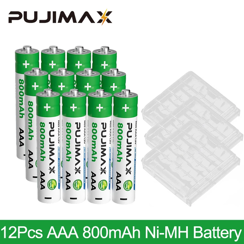 Piles AAA rechargeables. NiMH 1,2V 800mAh.