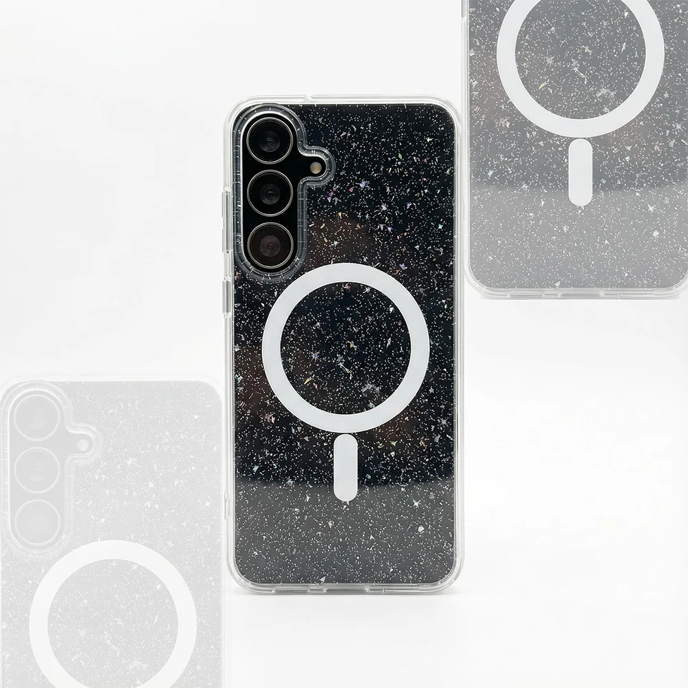 Premium Transparent Sequin Protective Case with MagSafe Magnetic Cover