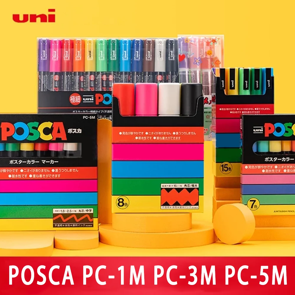 1 Set of UNI POSCA Marker Pen Set PC-1M PC-3M PC-5M POP