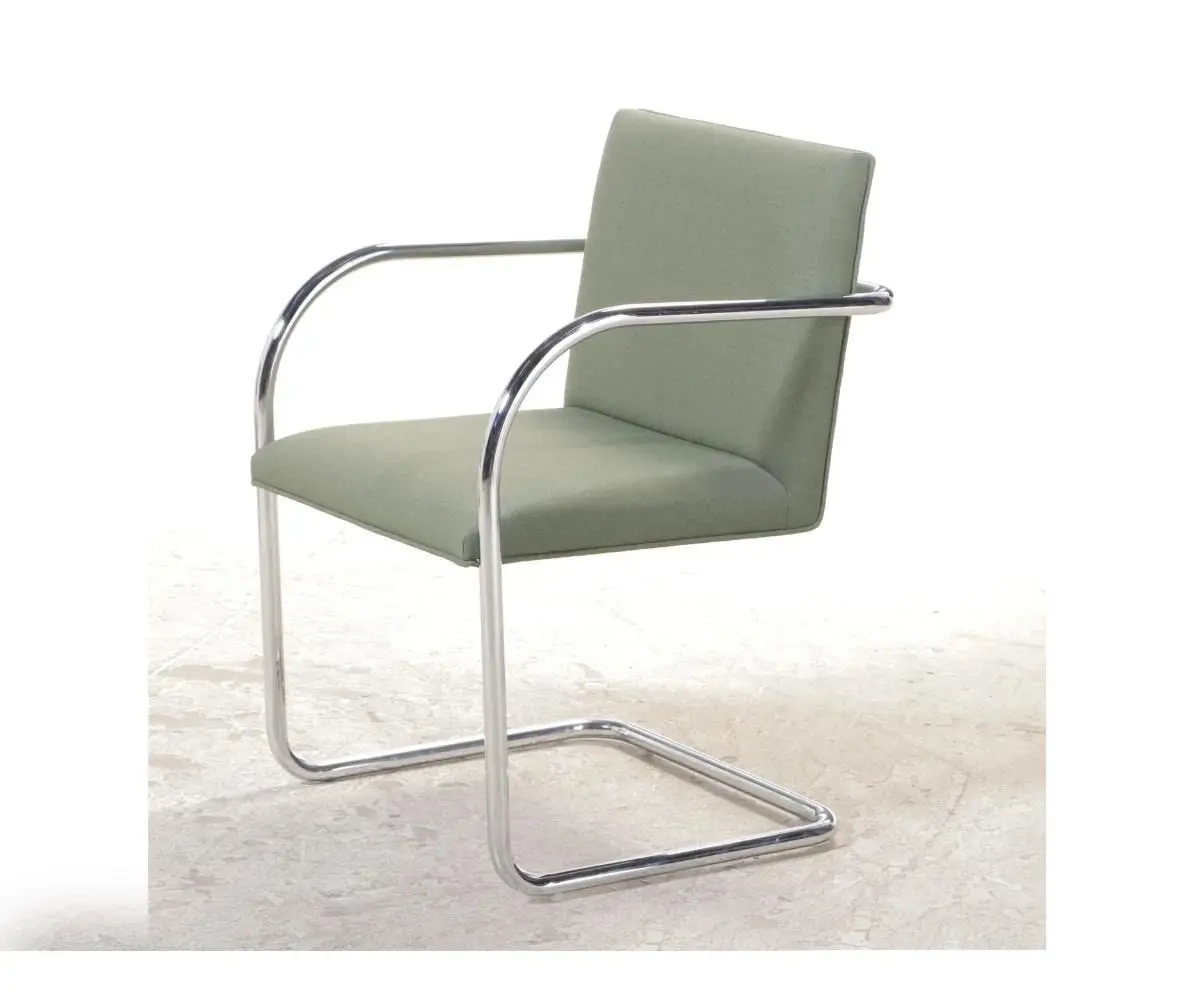 Nordi Designer Leather Brno Tubular Chair Minimalist Casual Armchair Adult Single Seat Modern Sofa Furniture Piece Dining Chairs