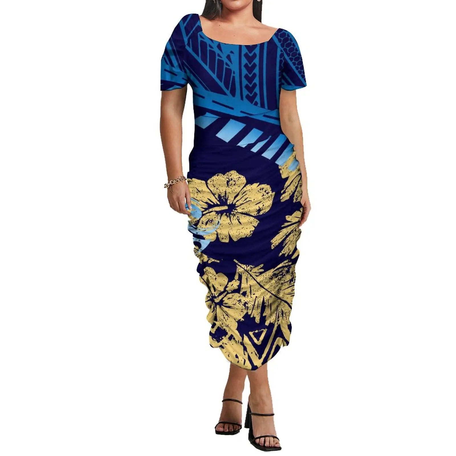 Polynesian Tribal Tapa Patterns Samoan Puletasi Square Collar Dress Mens  Shirts Couple Two Piece Sets Matching Outfits - Dresses - AliExpress