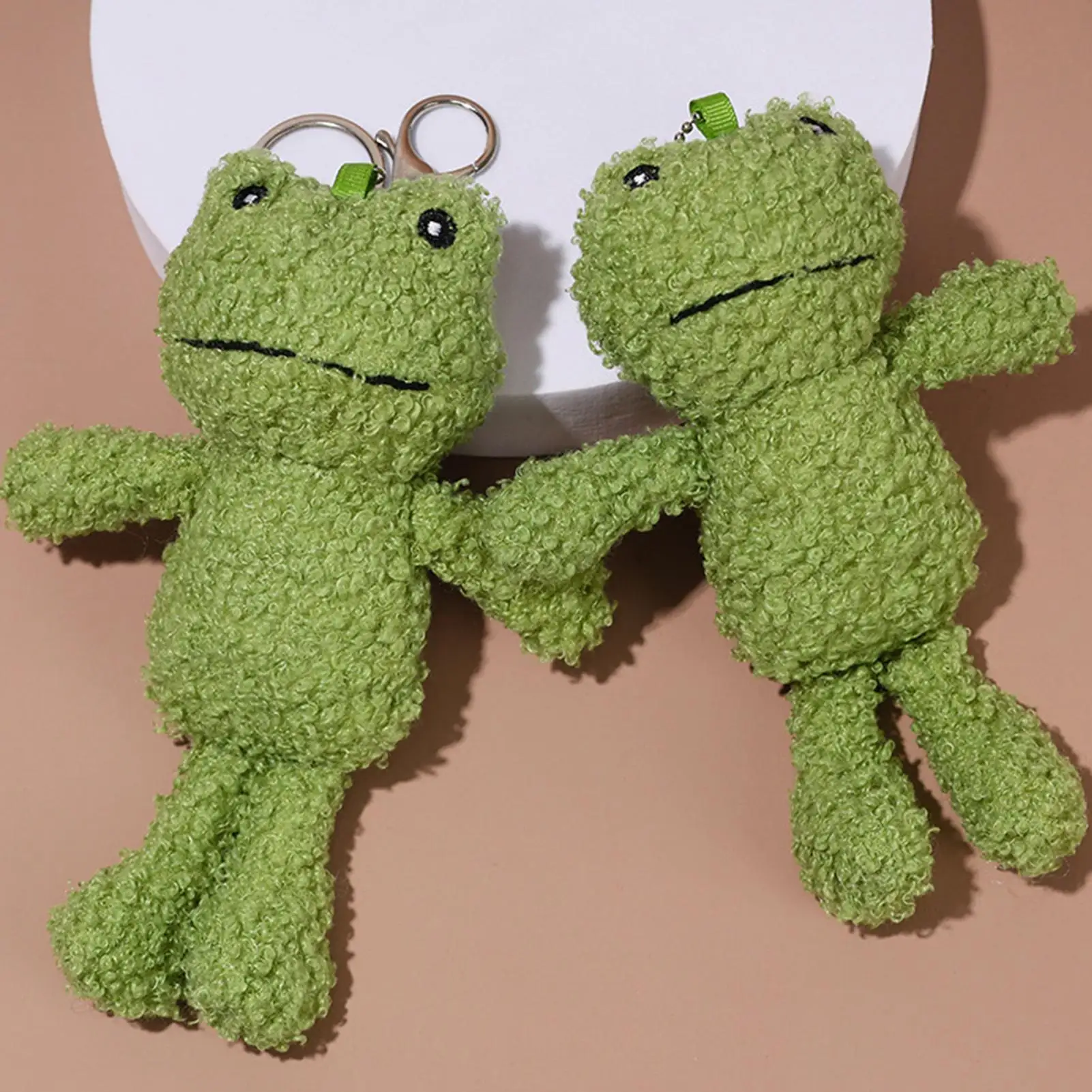 1PC Frog Key Charm Lovely Bag Pendant Plush Frog Keychain For New Year Students Kids Bag Fillers Christmas Valentine's Day