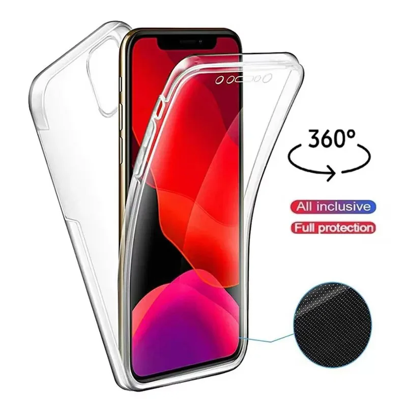 Slim Fit 360° Full Wrap Clear Silicone Anti-Drop Scratch Resistant Case