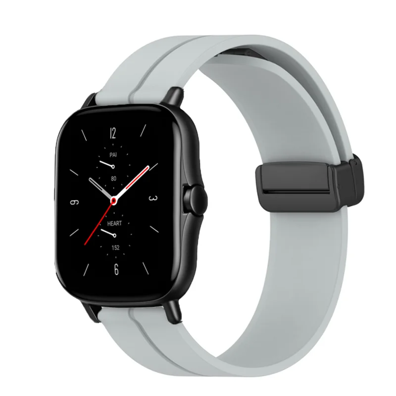 

20mm/22mm Watch band For Amazfit GTS 4/3/2/2e/GTS2 Mini/GTR 4/3/Pro/47mm/stratos 2/3 Silicone Magnetic Buckle Amazfit bip strap