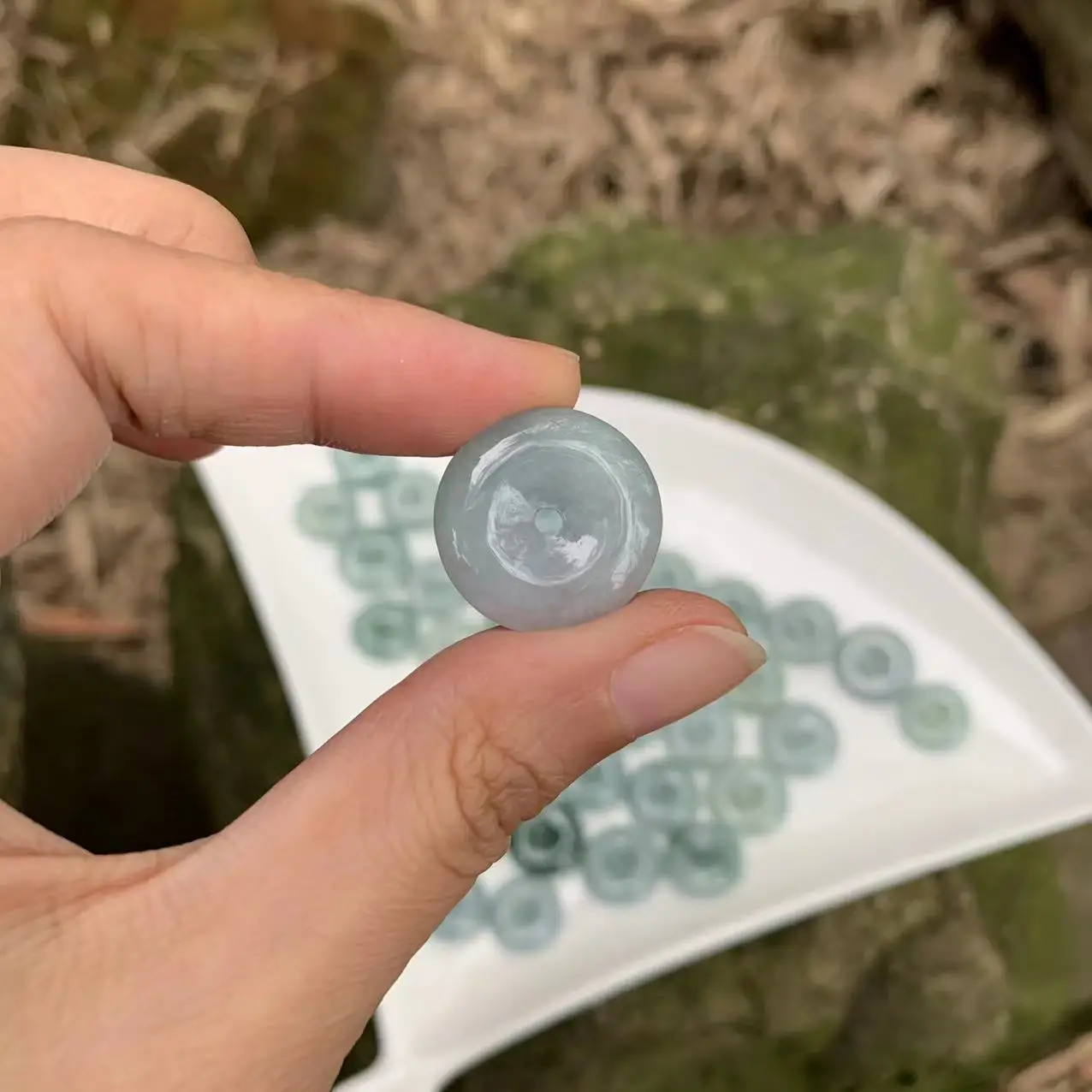 Natural Burma Jade Doughnut Pendant Necklace Myanmar Jade Jadeite High-End Gift Hand Carved  Women Fine Gemstone Green