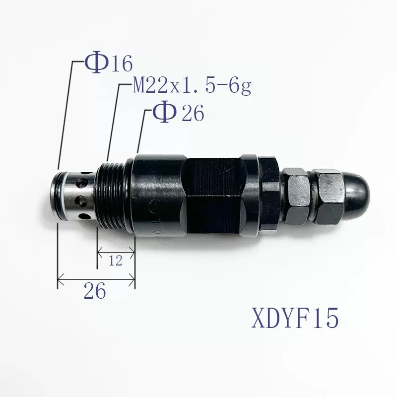Threaded plug-in pilot operated one-way relief valve XDYF15-02, XDYF15-01
