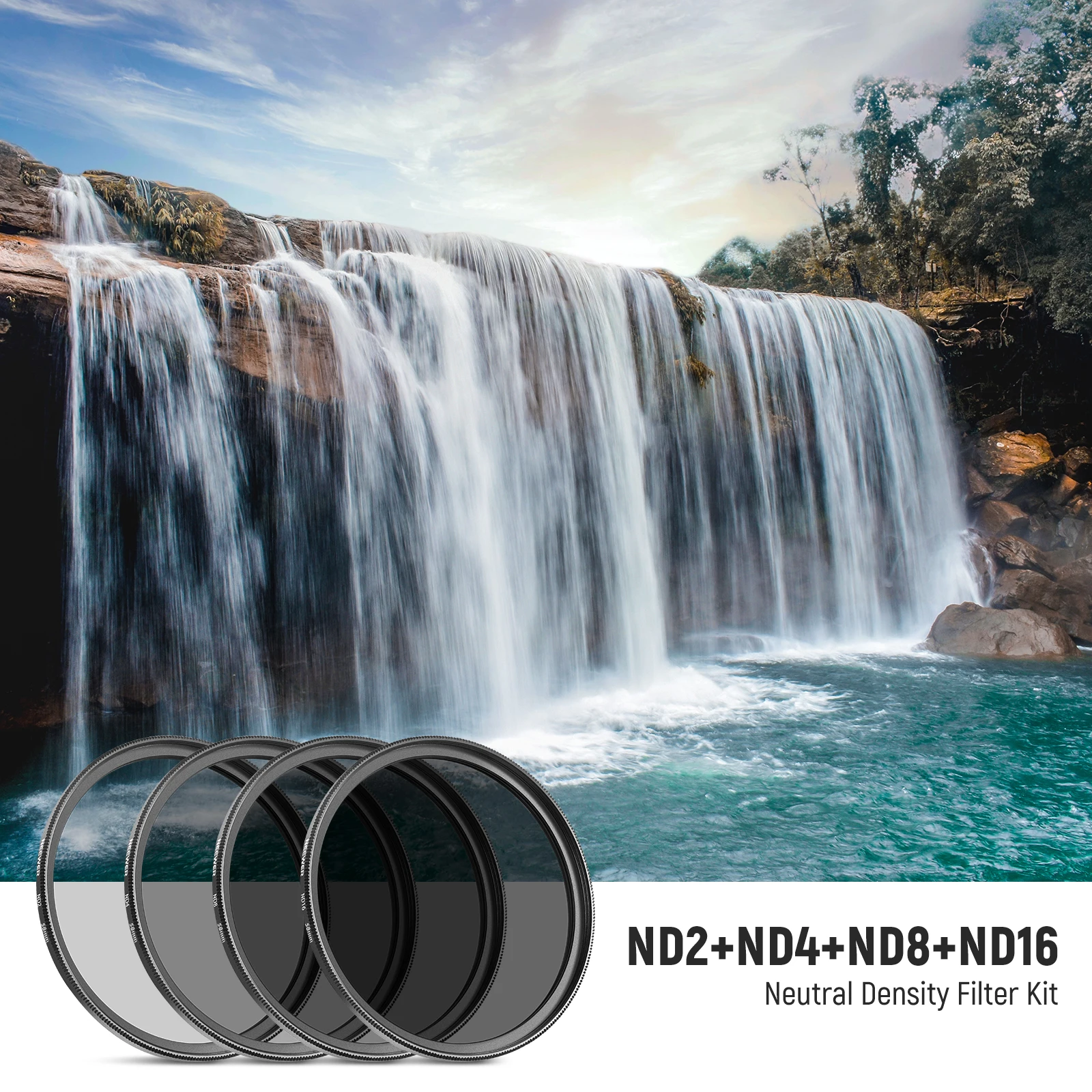 ND Lens Filter Kit ND2 ND4 ND8 ND16 Filter Kit For Canon Nikon Sony Panasonic DS