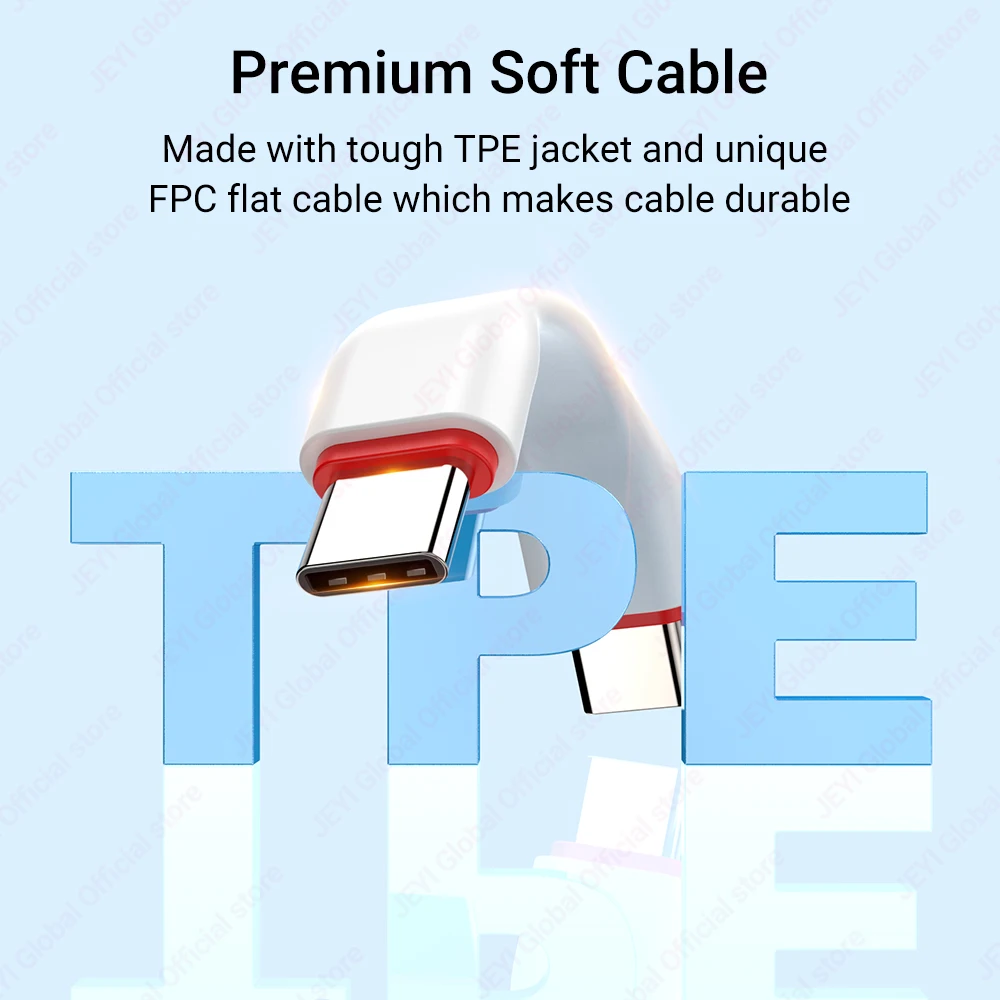 JEYI 80Gbps 저장 가능한 짧은 USB C-USB C 케이블 PD240W 아이폰, 삼성, 용 고속 충전, 썬더볼트 5/4/3 호환