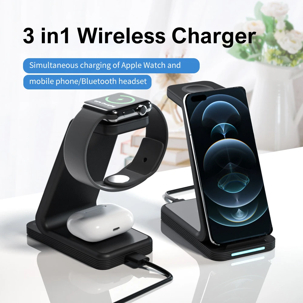 

DX-D02 Three-in-one wireless charger series fast charging headset watch mobile phone
