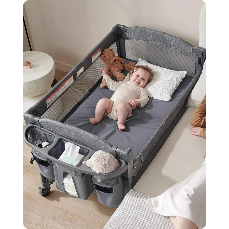 

Baby 4 in 1 Bassinet Bedside Sleeper, 4 Functions Crib , Playard, Changing Table, for Newborn ,