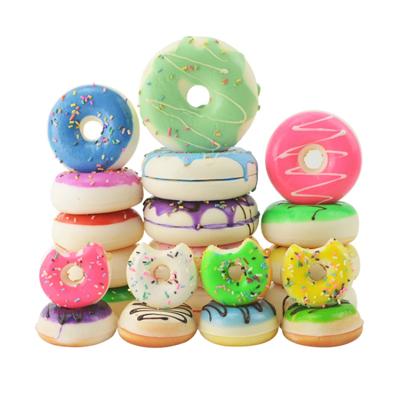 1pc Artificial Decorations Foods Pu Material Simulated Donut Bread Pastry Model Fake Snacks Hotel Decoration Mold Supplies food model food photography props kitchen food toys fake food prank toys