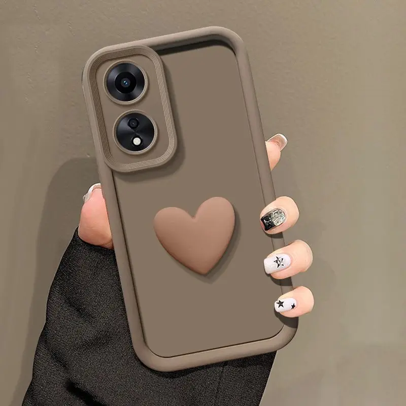 3D Love Heart Matte TPU Soft Silicone Cover