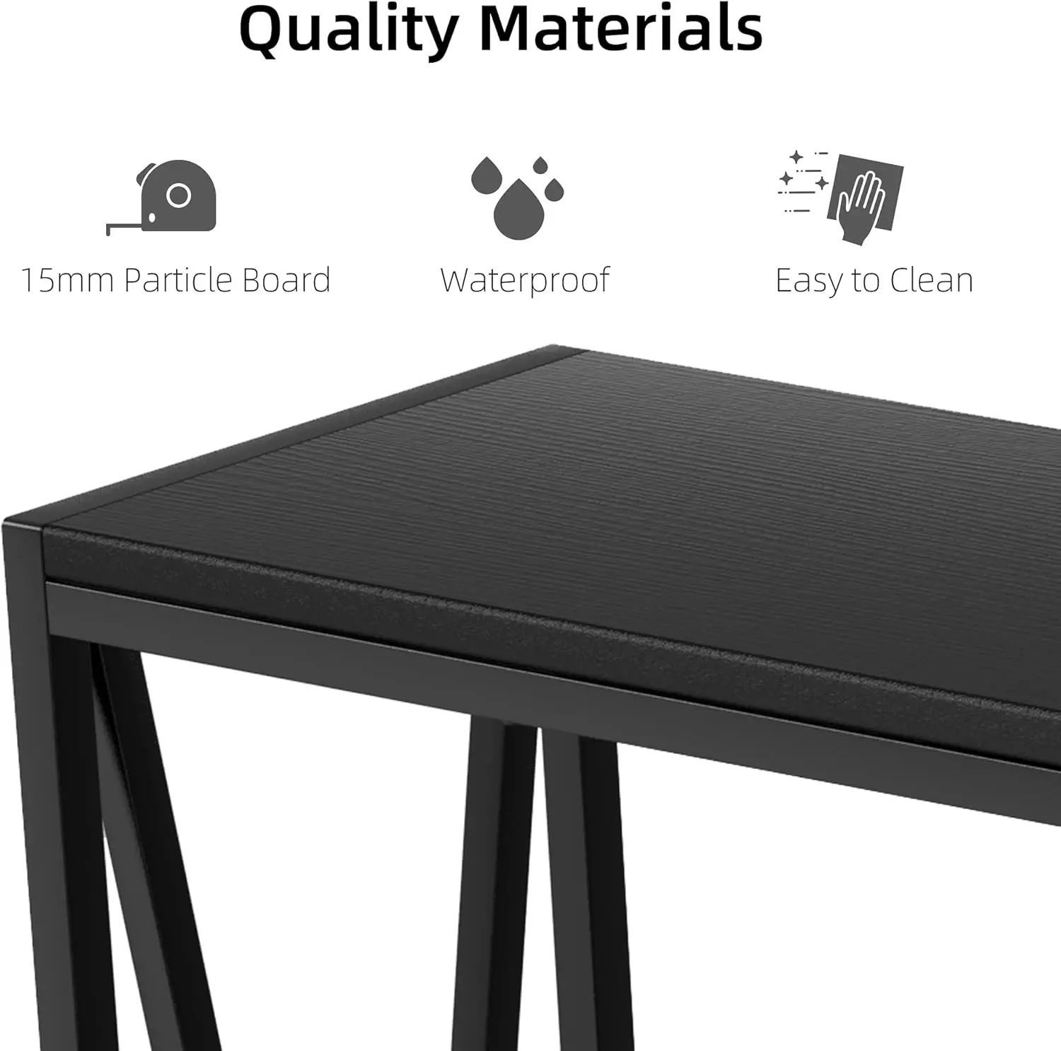 2-Tier Narrow Console Sofa Side Table for Entryway Hallway Living Room, Premium Entryway Furniture,(Black)