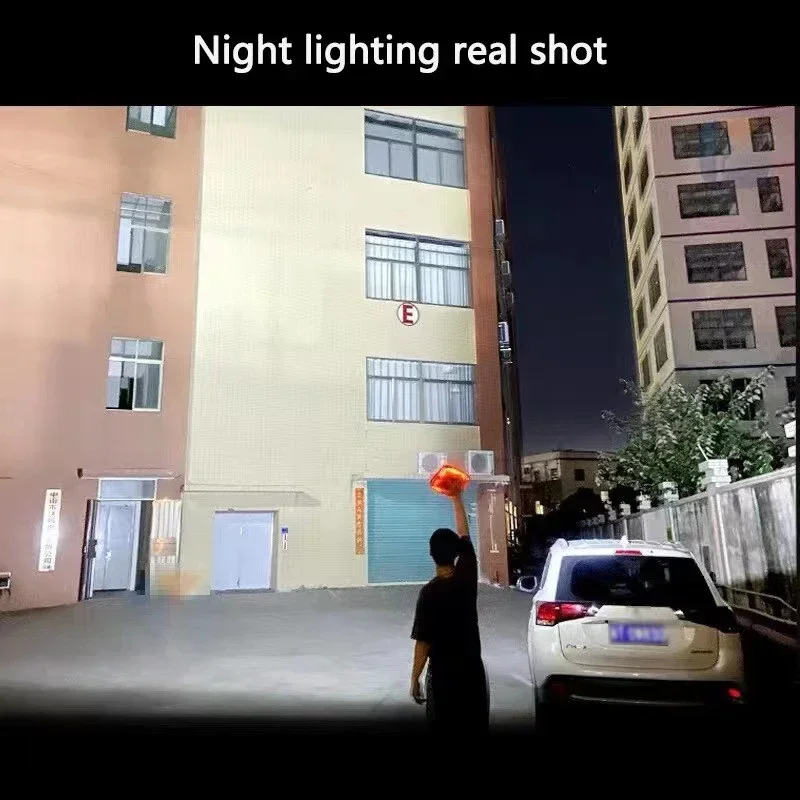 Solar Flood Light Rechargeable Outdoor Portable LED Reflector Spotlight Projector Construction Lamp