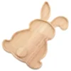 Rabbit Tray Easter Bunny Plate Dinnerware Fruit Serving Wooden Kid Snacks Decorative Delicate Feeder Desktop 3
