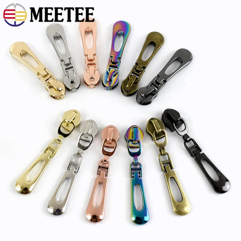 Zipper Sliders zipper repair kit zipper pullers zipper sliders zipper heads for 5# Nylon Zippers Tapes Pocket Zips Head Pulls Bag Repair Kit Replacement DIY Sewing Accessories 5/10/20Pcs
