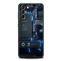 Binnenkant Circuitbord Ontwerp Zwart Telefoonhoesje