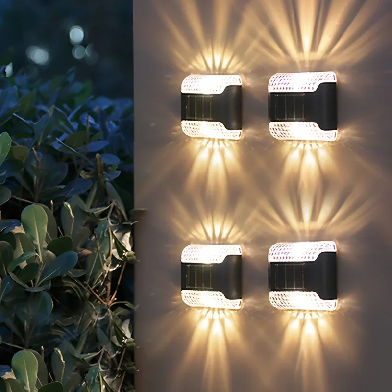 

2/1pcs LED Solar Wall Lamp Outdoor Up and Down Luminous Lighting Waterproof Energy-saving Street Light Yard Balcony Decoration