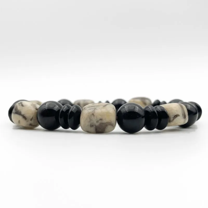

Retro National Style Natural Stone Beaded Men's Niche Bead