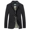 Spring Autumn Men Casual Cotton Suit Jackets Coats Mens Formal Business Overcoat Jackets Men’s Lapel Slim Fit Jacket Windbreaker 4