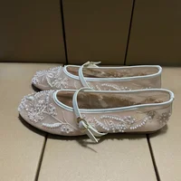 Mesh Embroidery Flower Ballet Flats Women Comfort Round Toe Breathable Mary Jane Shoes Fashion Brand Designer Shoes for Ladies - Image 4