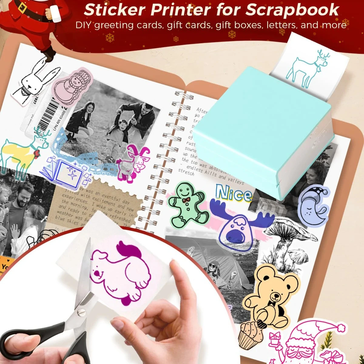 투명 컬러 감열지 롤, 미니 프린터용 인쇄 가능 접착 스티커, DIY 공예, 저널링 용품