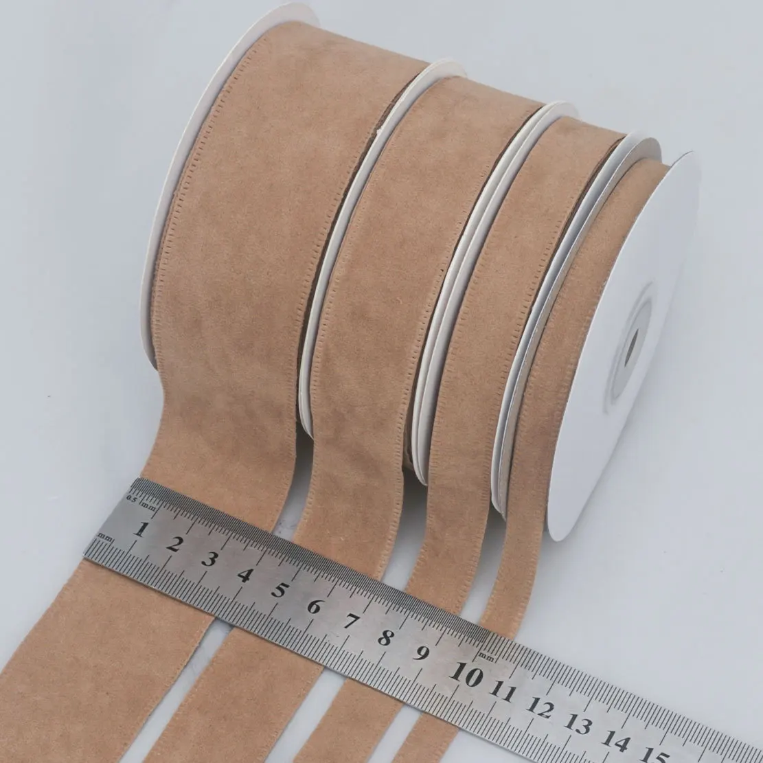 10야드/롤 10MM/15MM/25MM/40MM 리본 선물 포장 웨딩 파티 꽃다발 장식 DIY 공예 폴리에스터 스웨이드 리본