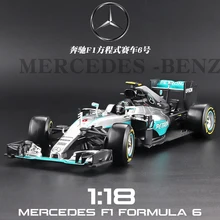 

Bburago Genuine 1:18 Simulation Of 2022 Mercedes-Benz F1 Formula No. 6 Racing Alloy Diecast Car Model Collection Gift For Boys