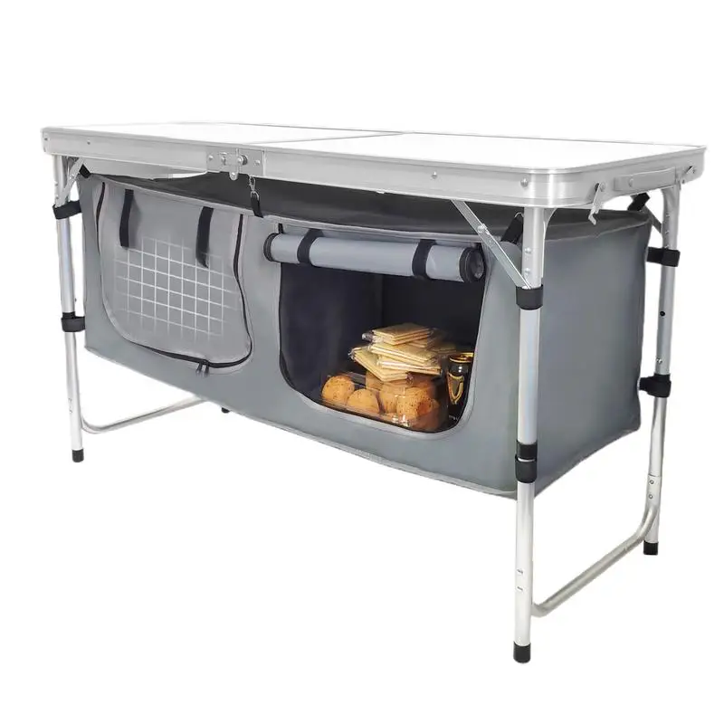 

Складной столик для пикника Водонепроницаемый складной стол для барбекю из алюминиевого сплава легкий стол для путешествий огнестойкий с тканевым шкафом