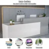 Front Counter Desk with Lockable Drawers, Reception Counter Desk,Modern Retail Counter, Wooden Computer Desk Reception Table 4