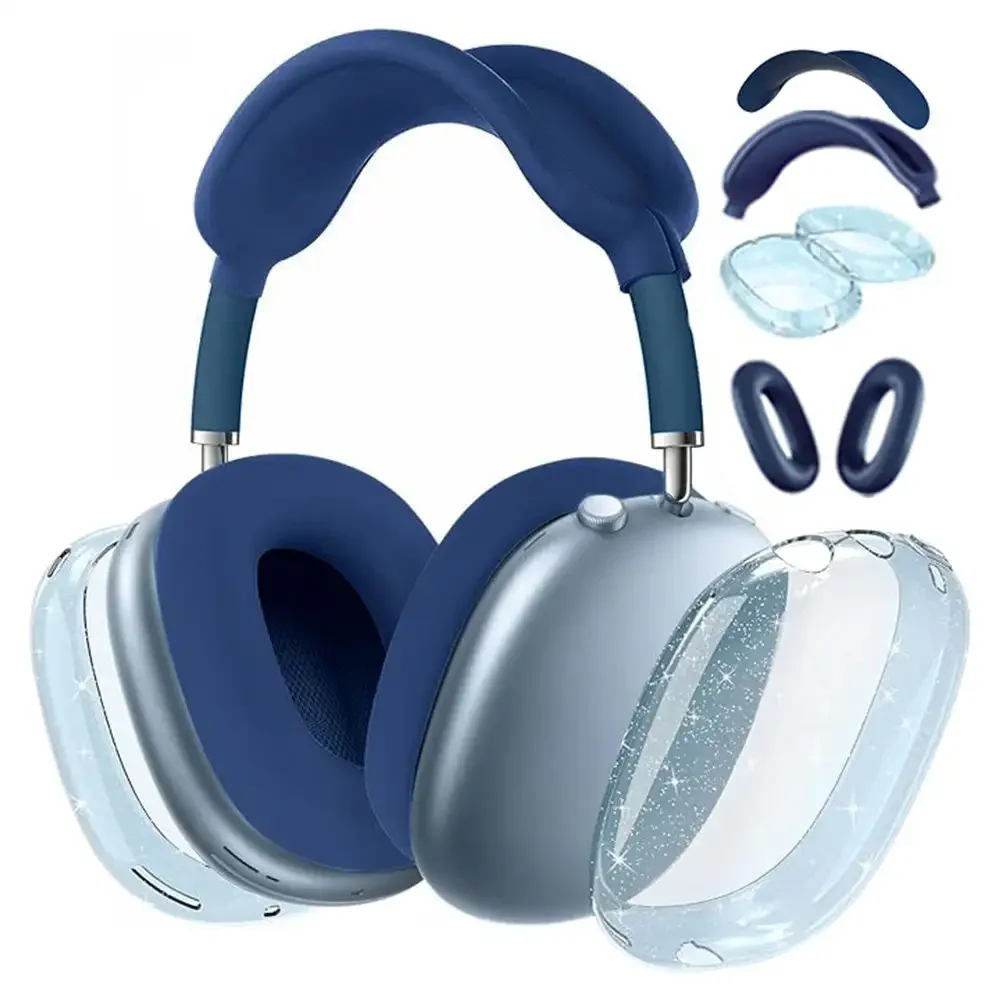 2024 Glitter Aesthetic Transparent Anti-Fall Dust-Proof Headphone Cover