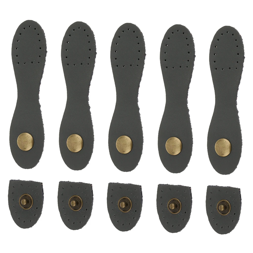5 Sets Pear-Shaped Leather Buckles Purse Clasp Hasp Buttons DIY Bag Accessories Craft Supplies Snap Fastener Kit Leather Craft Eyelets