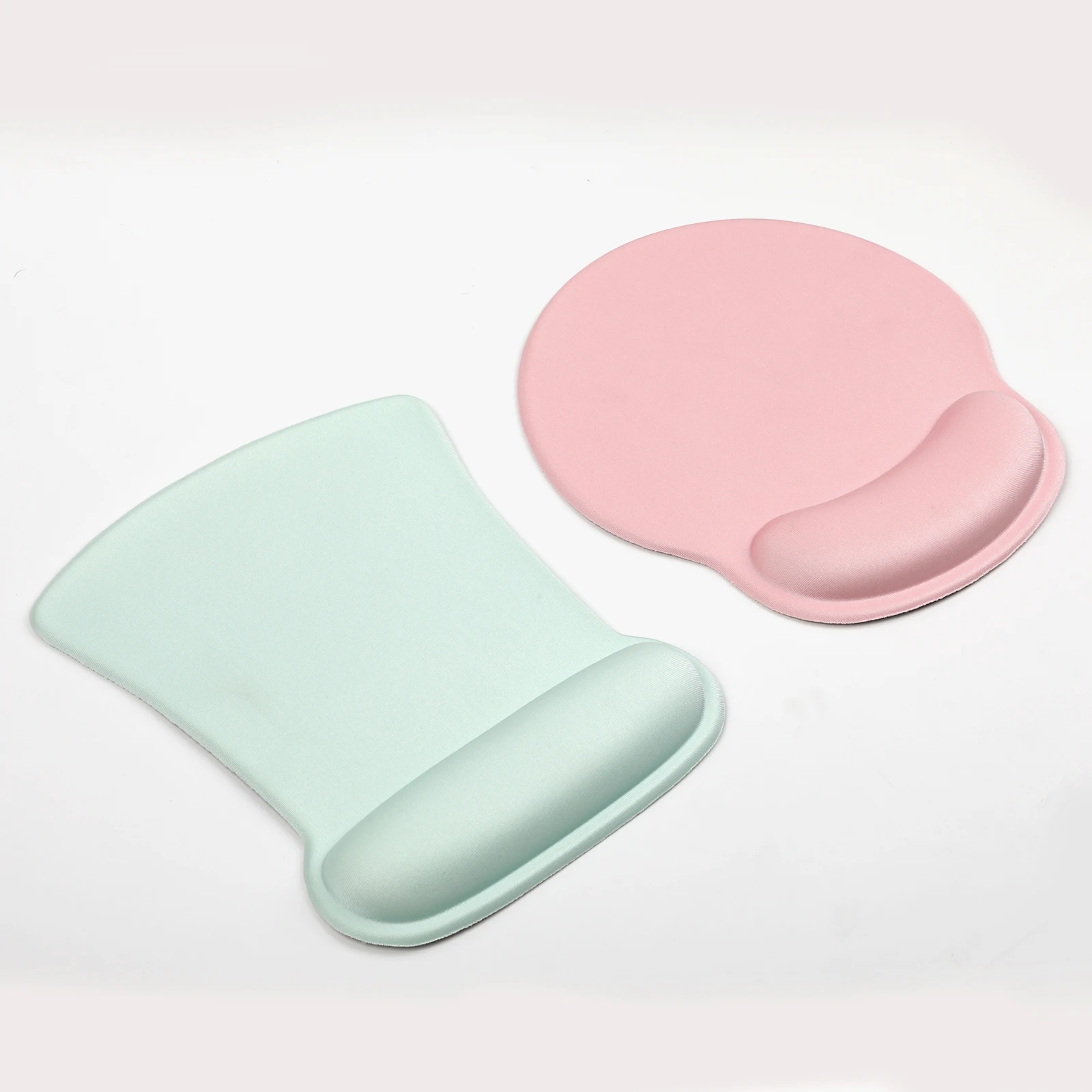 MEGREZ Gel Mouse & Keyboard Wrist Rest Set - Ergonomic Cooling Gel Pad With Non-Slip Base - Pink Color