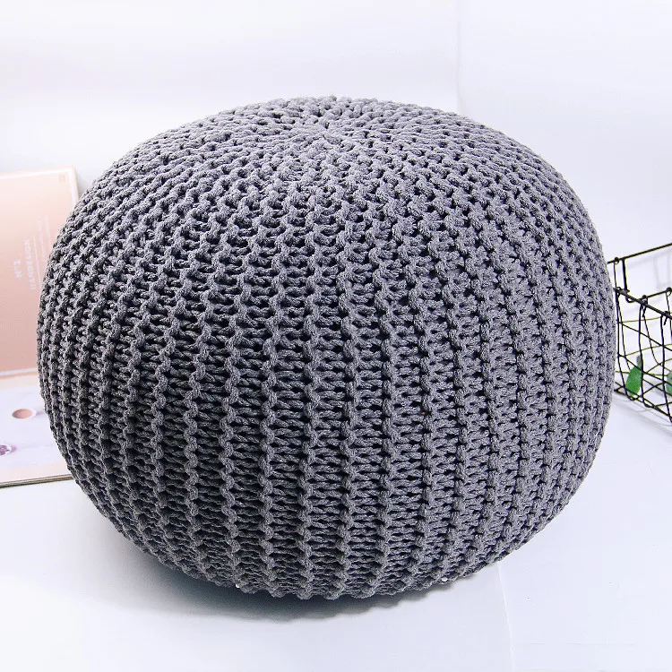 Nordic Hand-woven Simple Removable Washable Round Pier Creative Shoe Changing Stool Living Room Lazy Sofa Tatami Floor Rest