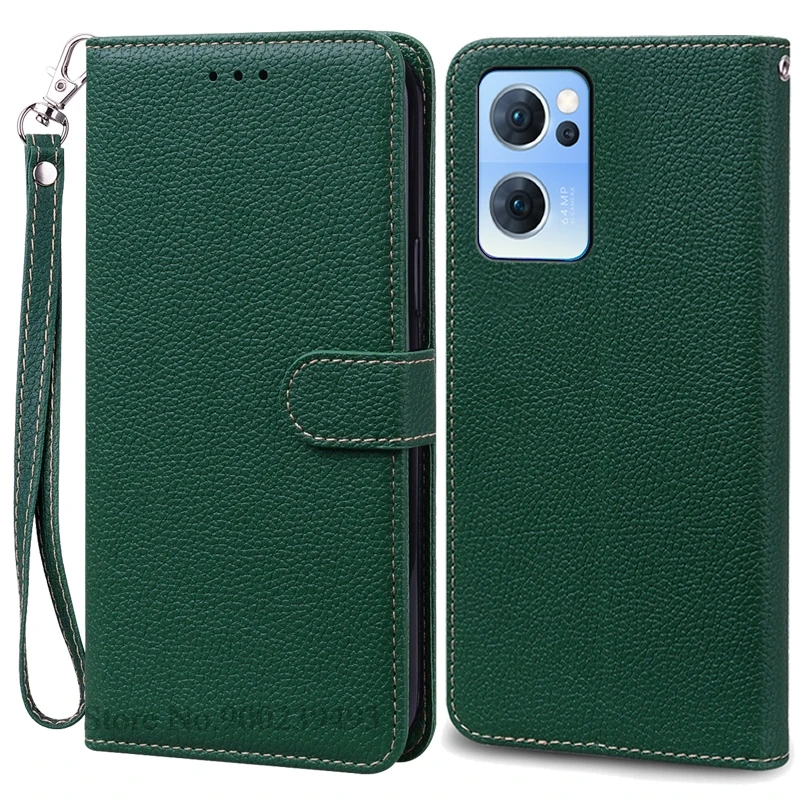Premium Soft Silicon Wallet Leather Flip Case for OPPO Reno7 - Durable and Stylish Protection