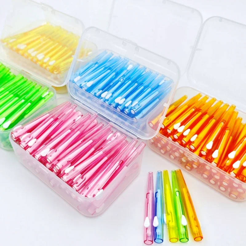 30/40/60pcs Curved Interdental Brush Interdental Brush Cleaning Tooth Socket Toothbrush Correction Tooth Gap Cleaning Brush