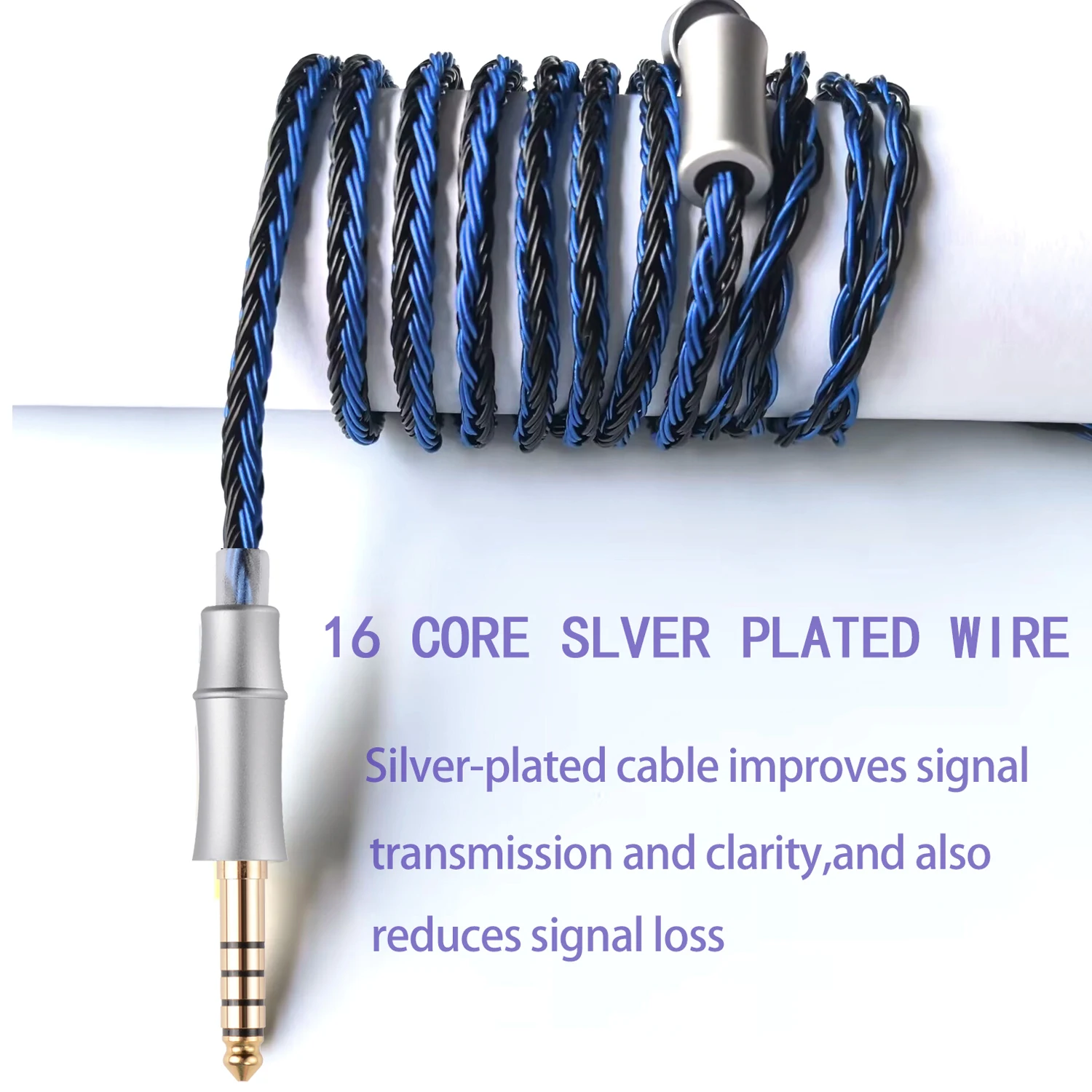 IEM Cable 16 Core Silver Plated Earphone Upgraded Cords 0.78 2Pin 3.5mm Standard 4.4mm Balanced 1.5m in Ear Monitor Cable