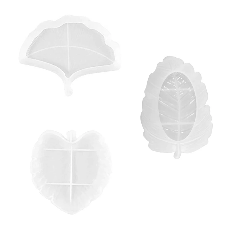 

6X Leaves Silicone Mould Tray Epoxy Resin Moulds Tray Leaf Shape Saucer Fruit Tray Silicone Mold
