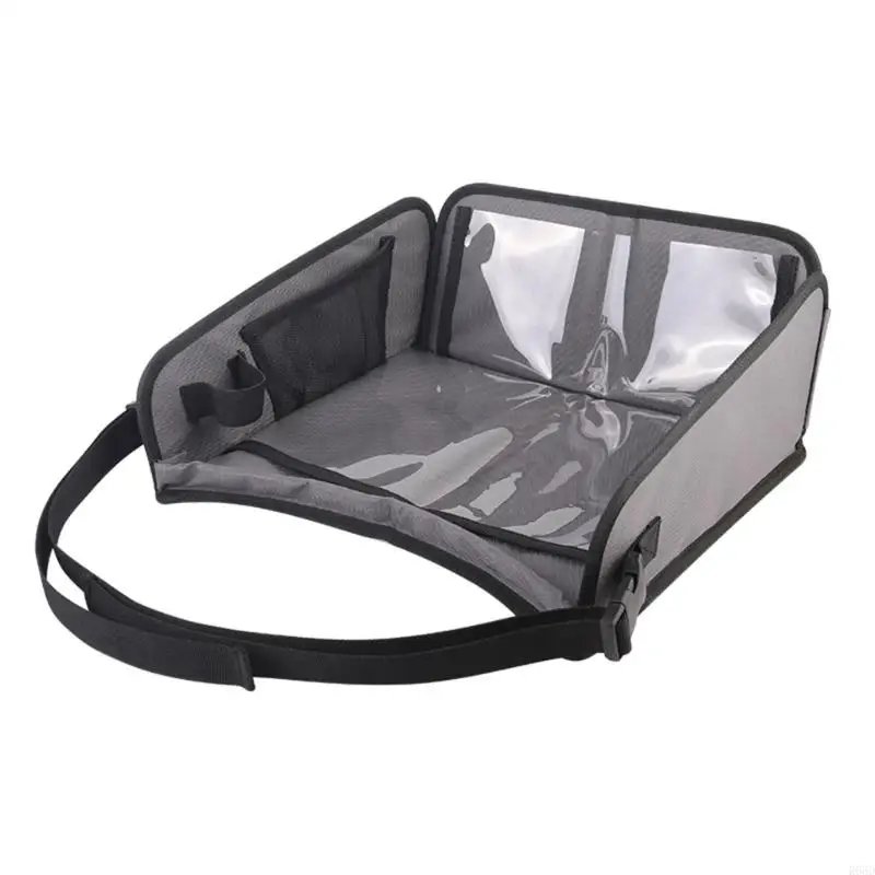 R66D Kids Travel Tray for Car and Aircraft with Detachable Tablet Holder and Multiple Storage Pockets for Long Trip