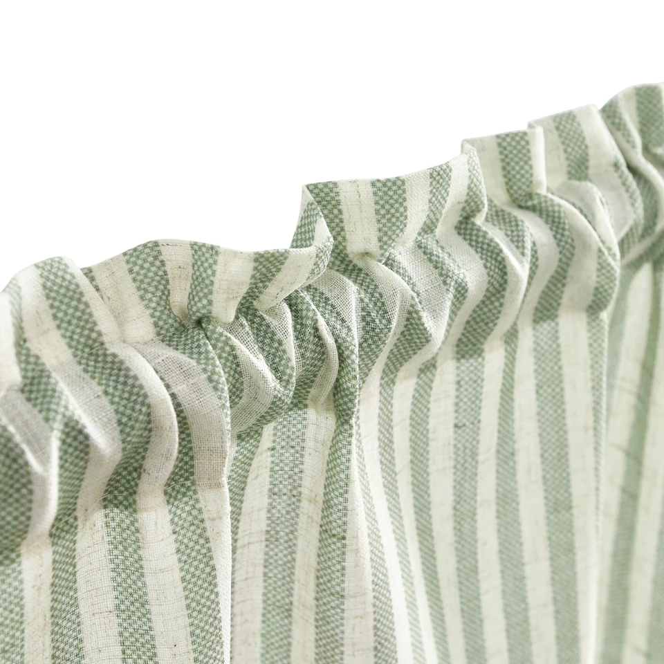 Japanese Stripe Linen Short Kitchen Curtains