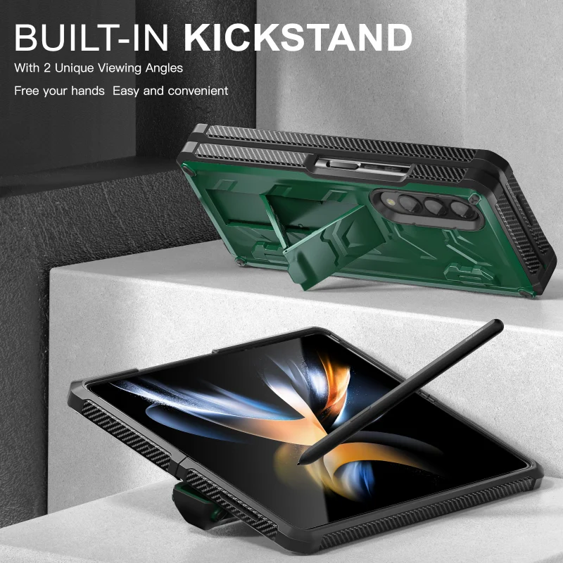 

Противоударный армированный чехол для Samsung Galaxy Z Flip 3 4 с подставкой для телефона