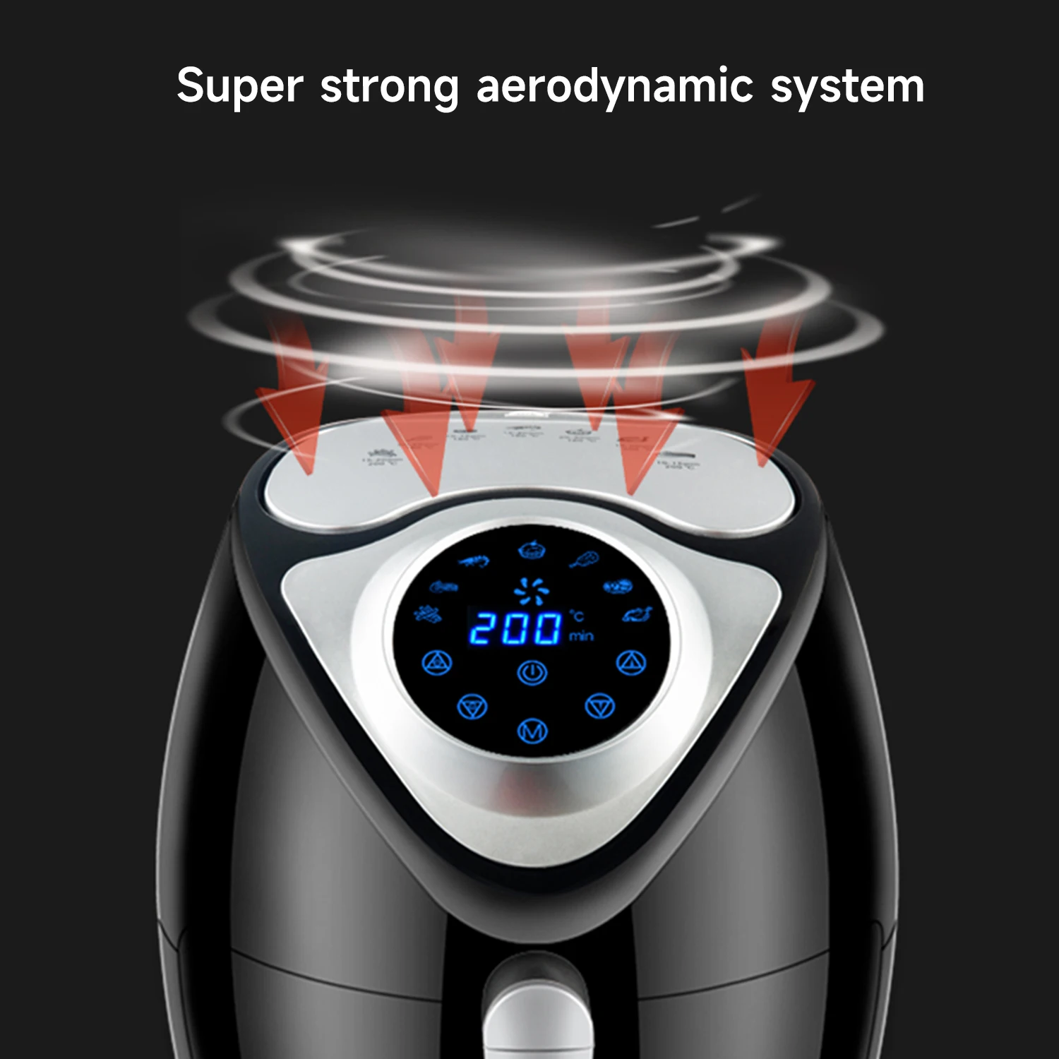 5.5L Smart Electric Air Fryer 360&deg;Baking Convection Oven Deep Fryer without Oil Auto Power Off Easy Cleaning Kitchen Appliance