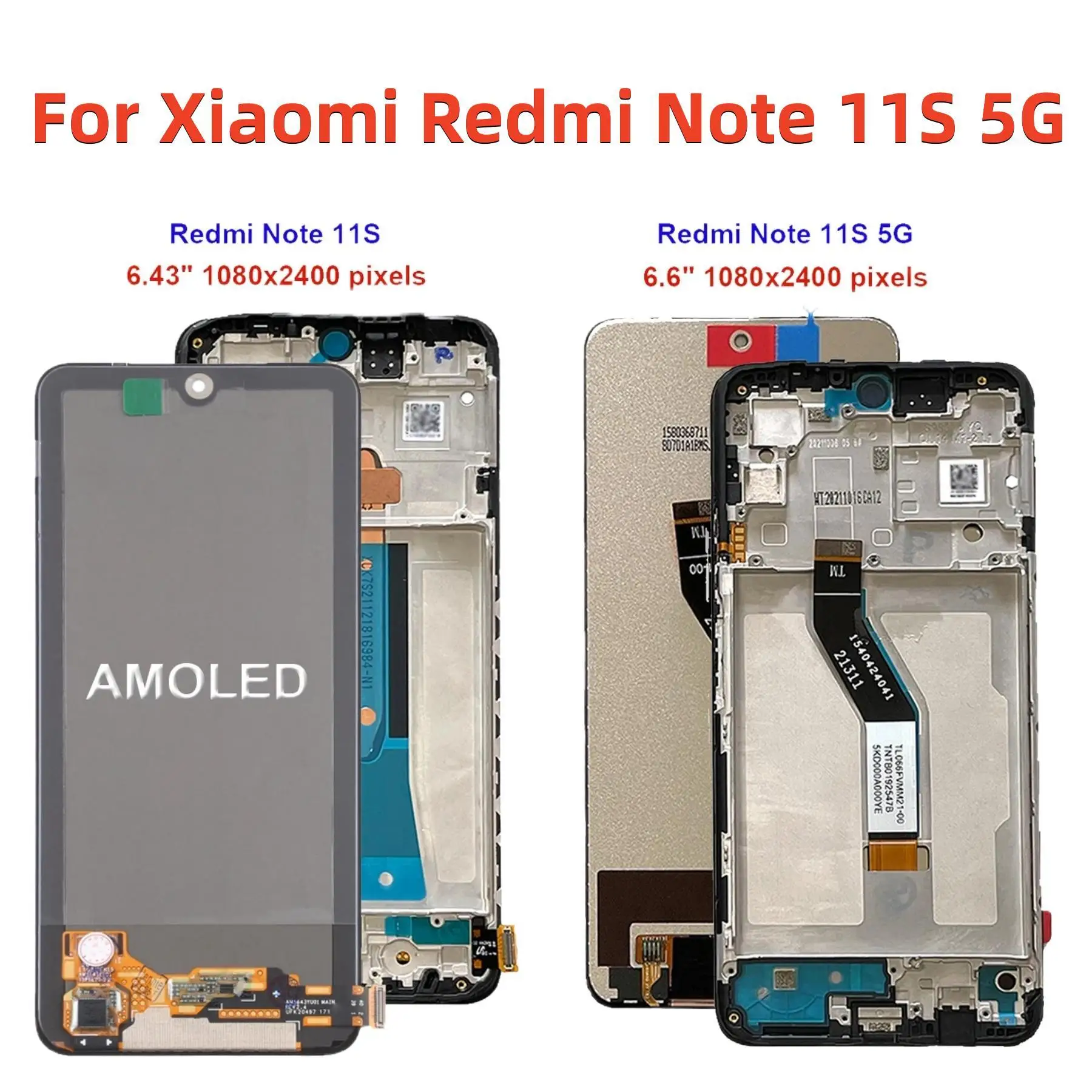 

Original For Xiaomi Redmi Note 11S 5G 22031116BG LCD Display Touch Screen Digitizer For Redmi Note11S 2201117SG 2201117SI LCD