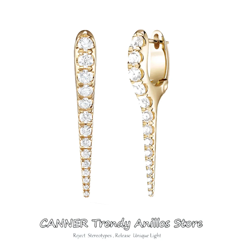 

CANNER Plata 925 Sterling Silver 925 Sterling Silver Hoop Earrings For Women Rivet Dangles Earrings Fashion Punk Party Jewelry