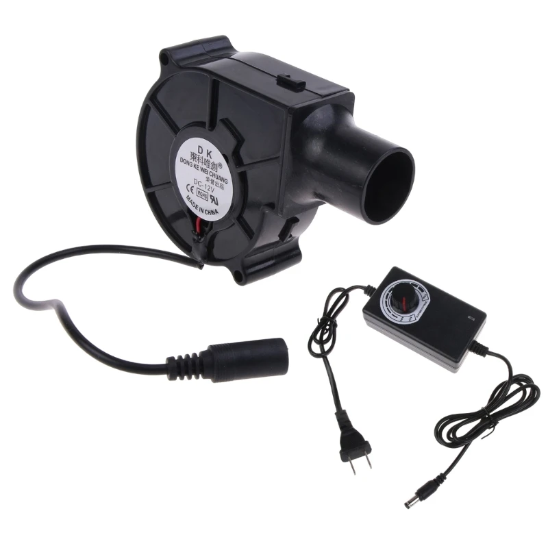 US/EU Plug BBQ Fan Air Blower 12V Large Air Flow 110V 220V AC Powered Fan Variable Speed Controller Picnic Barbecue Tool C6UE 3