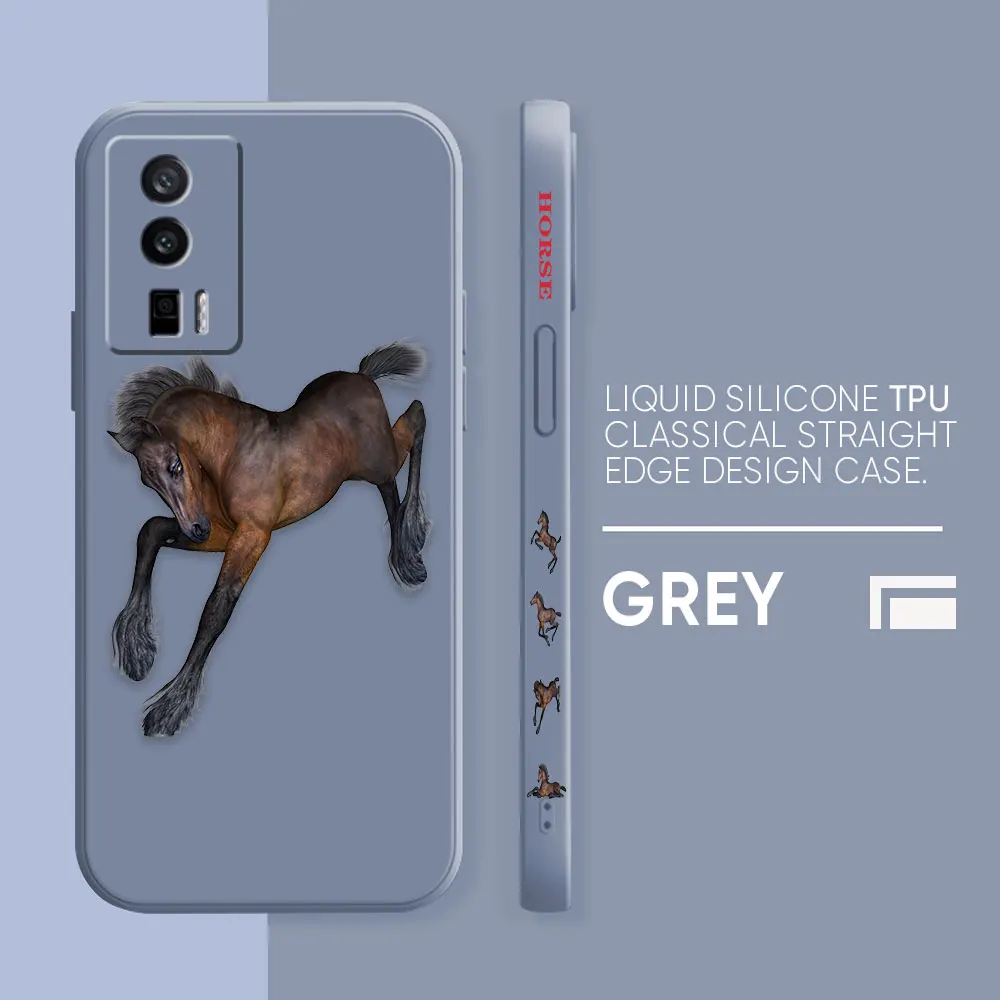 thumbnail image 1 of Case For Redmi K60E K50 K40S K40 K30 K20 10C 9 8A 8 10 Pro 4G 5G Colour Simple Liquid silicone Case Galloping Horses, 1 of 5