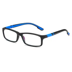 Men's Fashion Sports Anti-Blue Light Reading Eyewear with TR90 Frame in Grey-Red - Strength 200 (B- Blue)