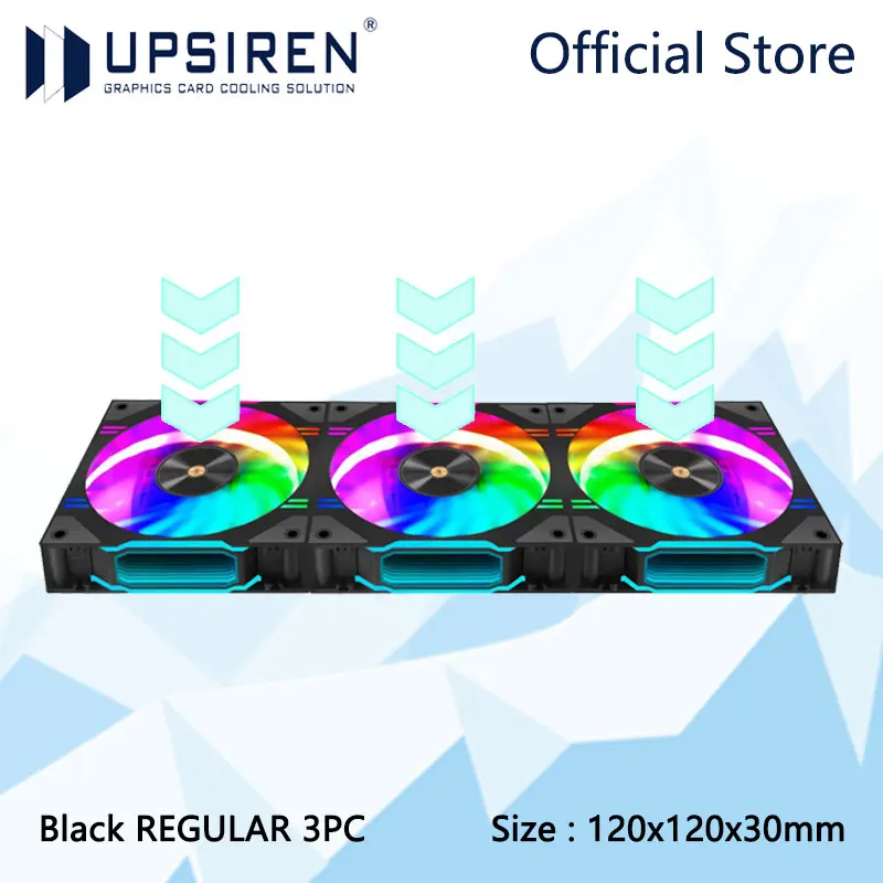 High-Performance Black Computer Case Cooling Fan with ARGB Lighting and PWM Control