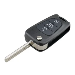 3 - Button Flip Folding Car Key Fob Case with Uncut Blade (Black)